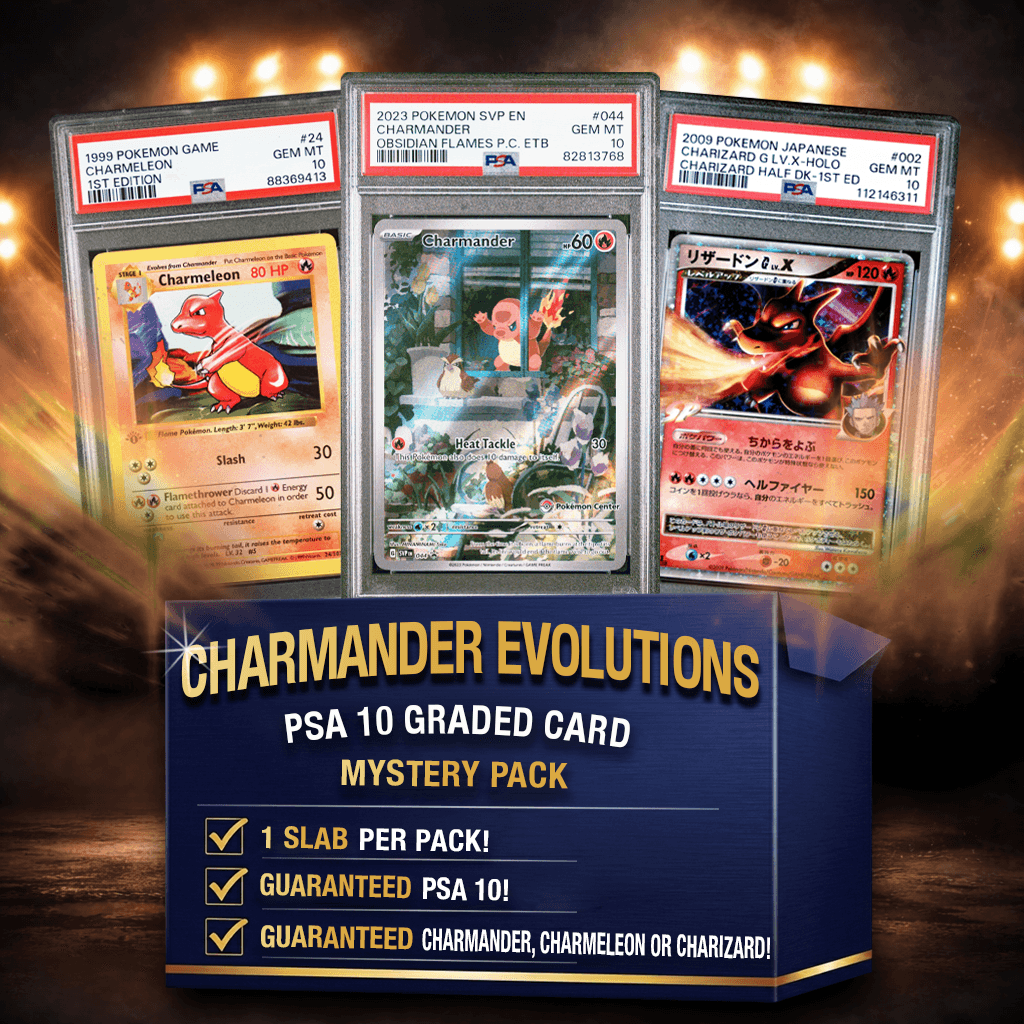 Charmander/Charmeleon/Charizard Evolutions PSA 10 Graded Pokemon Card Mystery Pack Trading Card Game