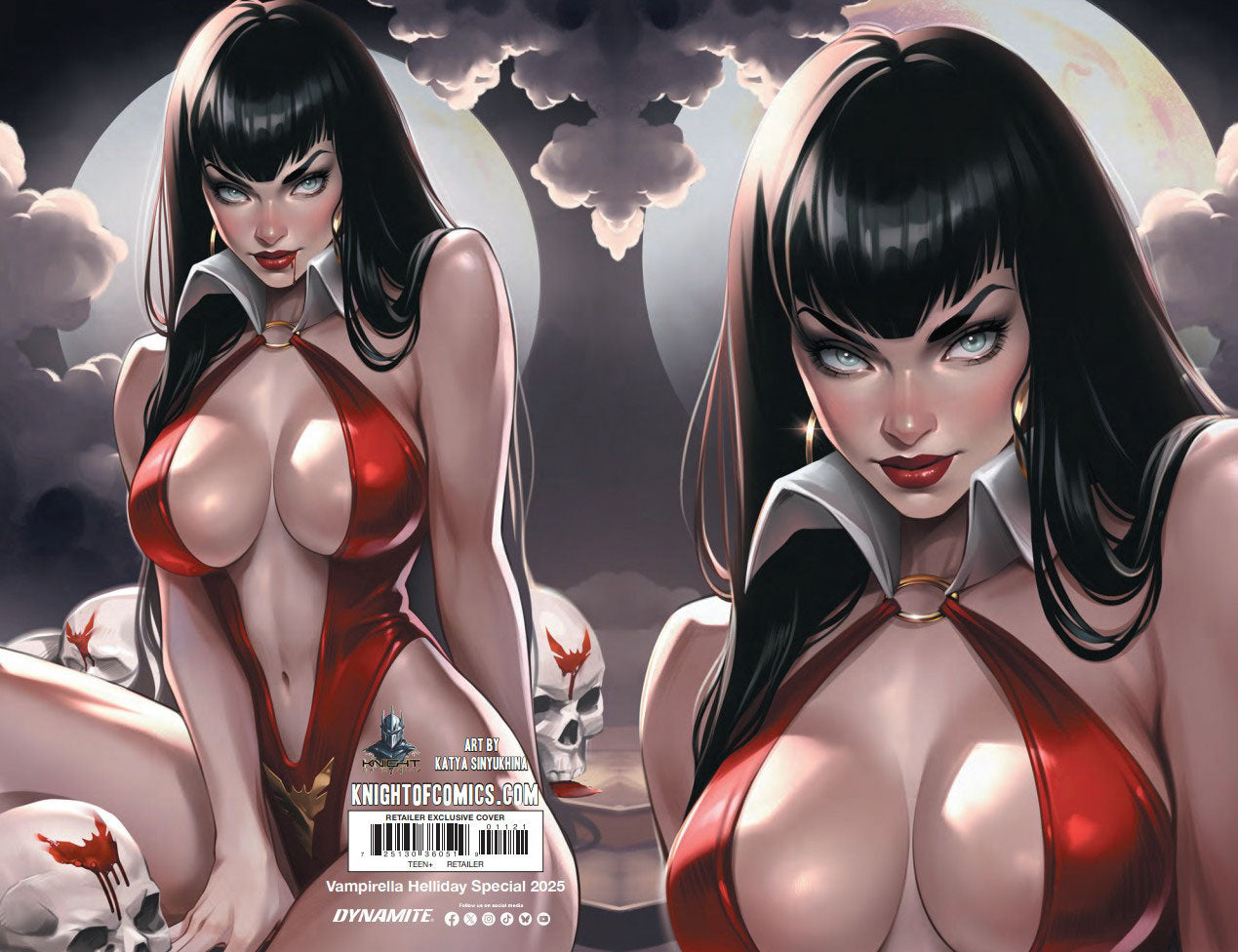 VAMPIRELLA HELLIDAY SPECIAL 2025 - KATYA SINYUKHINA WRAPAROUND COVER A FANEXPO NEW ORLEANS KNIGHT OF COMICS EXCLUSIVE LTD 350