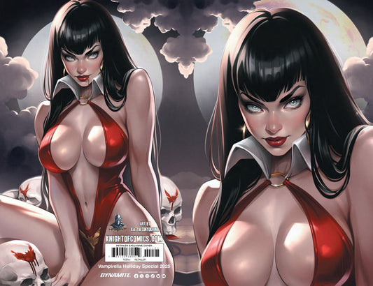 VAMPIRELLA HELLIDAY SPECIAL 2025 - KATYA SINYUKHINA WRAPAROUND COVER A METAL FANEXPO NEW ORLEANS KNIGHT OF COMICS EXCLUSIVE LTD 20