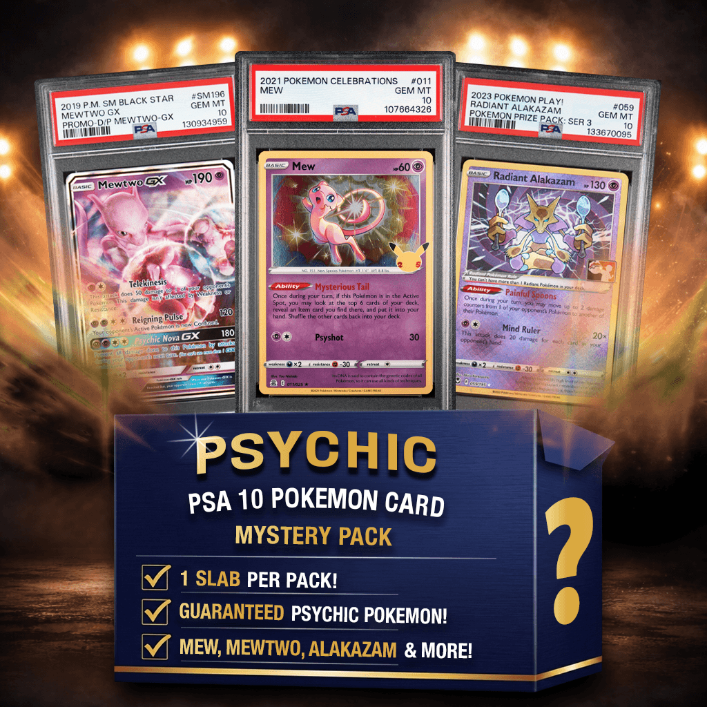 Psychic Energy Type Pokemon PSA 10 Graded Card Mystery Pack Trading Card Game