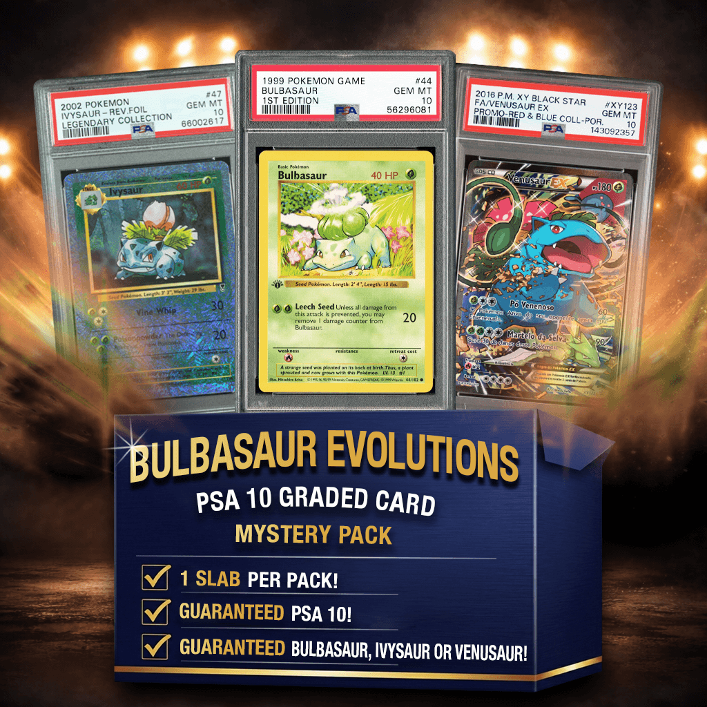 Bulbasaur/Ivysaur/Venusaur Evolutions PSA 10 Graded Pokemon Card Mystery Pack Trading Card Game