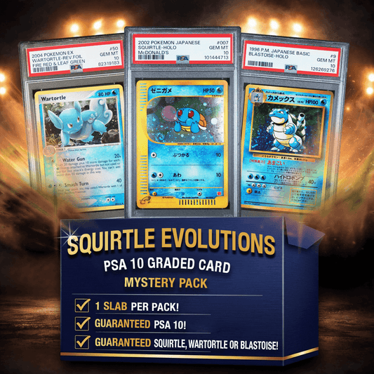 Squirtle/Wartortle/Blastoise Evolutions PSA 10 Graded Pokemon Card Mystery Pack Trading Card Game