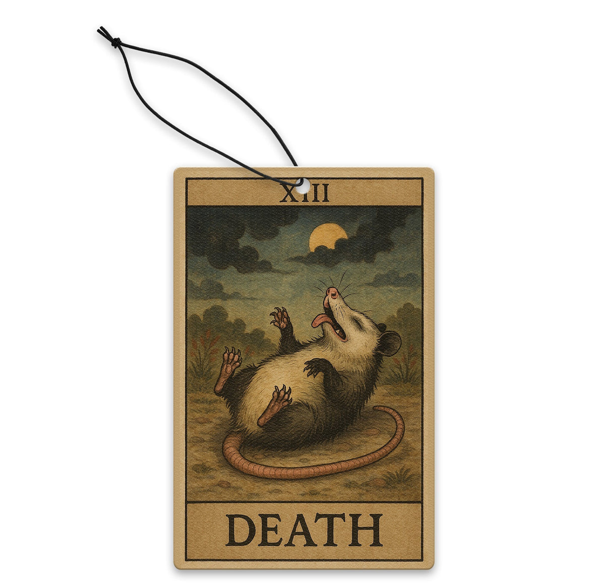 Possum Playing Death Tarot Air Freshener